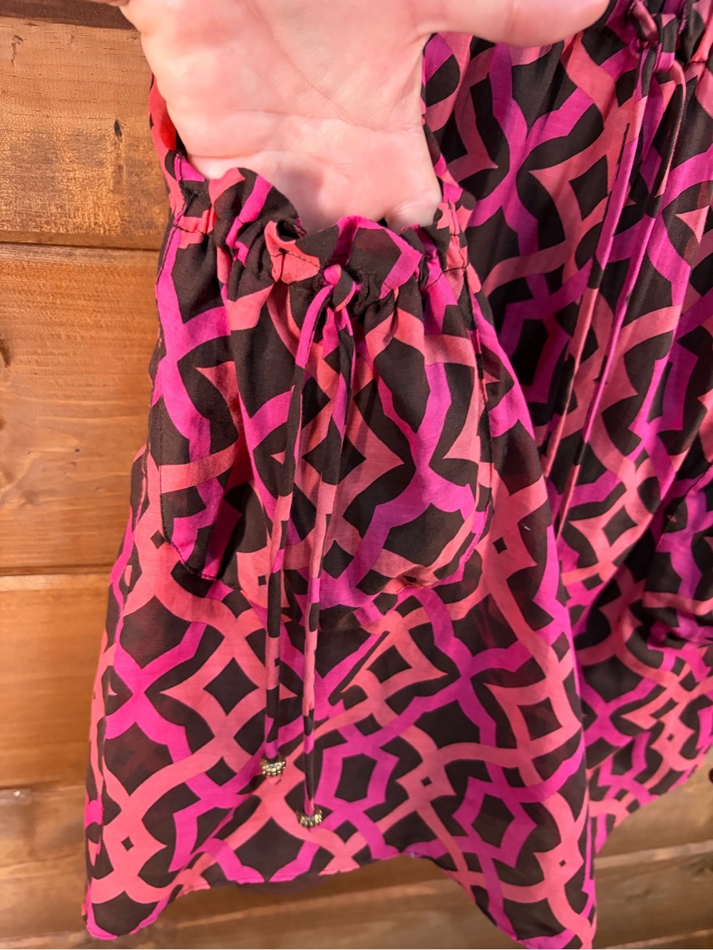 Alice & Trixie Hot Pink and Black Strapless Geometric Dress Size Small - Picture 3 of 6